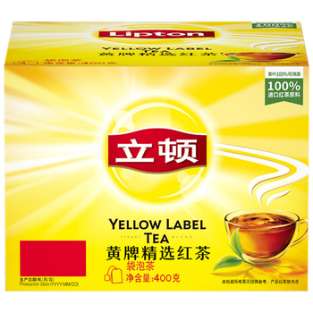 立顿红茶黄牌精选黄山其他红茶2g*200袋泡装茶叶办公室茶水间