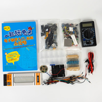 诺然 一起玩电子制作入门面包板实验套件学习套装初学者DIY 单片机套装 元件+工具+书+830B万用表