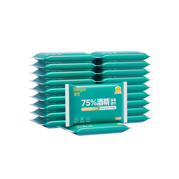 德佑75%酒精消毒湿巾10抽*20包杀菌湿纸巾卫生便携小包装 99.9%杀菌