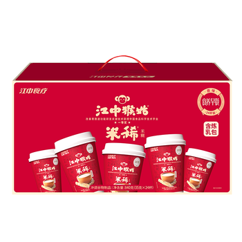 江中猴姑米稀养胃米糊24杯装学生猴头菇养胃粉早餐营养品代餐840g