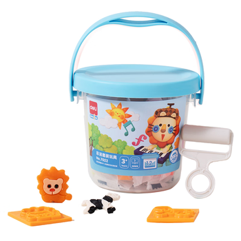 得力(deli)12色非轻型粘土学生玩具彩泥橡皮泥黏土手工DIY(颜色随机)手提桶装毕业儿童节文具生日礼物