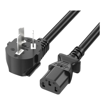 广昌兴（G.C.X）3C认证 国标10a弯头三插-C13品字尾三孔电源线 3*1.0平方无氧铜 适用台式电脑主机显示器 1米