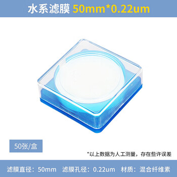 LabBay 微孔滤膜水系混合纤维素有机系一次性微量过滤实验室用 水系50mm*0.22um*50片