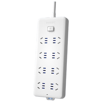 飞利浦（PHILIPS）8位总控开关 2.8米 儿童保护门 插线板/插排/排插/接线板/拖线板