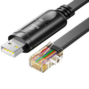 毕亚兹 console线 1.8米 英国芯片 usb转rj45网口调试控制线 交换机路由器配置线思科华为腾达TP-LINK线