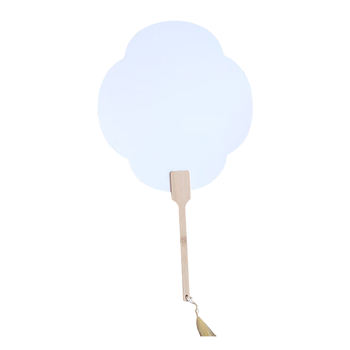 一海堂 文化漆扇团扇子空白手工diy中国古风扇面双面半生熟手作国风大漆扇儿童创作山水画 漂漆扇-海棠白色