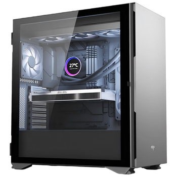 爱国者（aigo）YOGO K1钛灰色 超高兼容性 9风扇位 电脑机箱  E-ATX/ATX主板/360水冷/钢化玻璃全侧/4090显卡