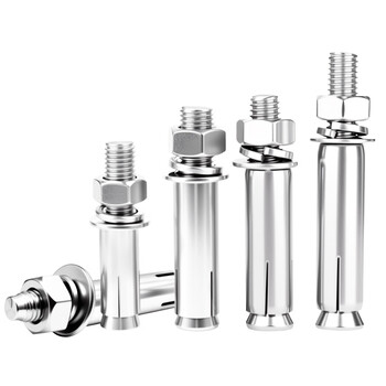 华臂  不锈钢膨胀螺丝外膨胀螺栓镀锌拉爆炸螺钉大全国标 304膨胀丝r 10*70（5个）