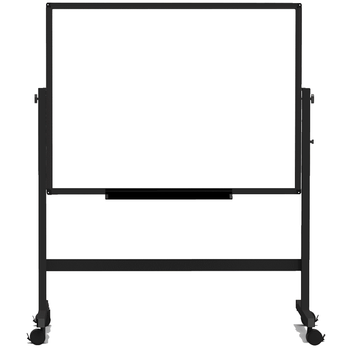 比比牛 白板支架式100*150cm 办公写字板双面带架子 可升降翻转培训家用黑板书写板 黑金刚BBNV100150