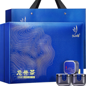 忆江南特级龙井茶144g茶叶礼盒送人送客户父母长辈礼物