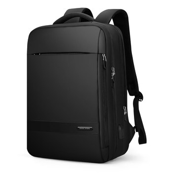 马可·莱登双肩背包男士通勤大容量书包商务旅行包电脑包MR9668典雅黑升级款