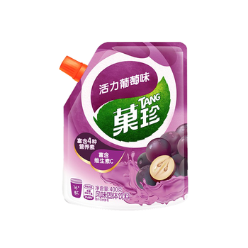 菓珍 活力葡萄味 果珍维C冲饮壶嘴装400g 果汁粉 速溶饮料(包装随机)