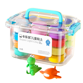 卡乐优（Coloyou）24色超轻粘土无毒透明箱黏土开学季家校便携彩泥橡皮泥安全宝宝手工DIY儿童男女孩开学礼物无荧光