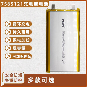 佰达特 7565121移动电源电池3.7V聚合物锂电池DIY充电宝大容量可充电电芯 7565121-8000毫安 单电芯【2个】