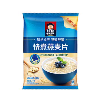 桂格（QUAKER）快煮快熟燕麦片1000克袋装 营养早餐 膳食纤维 零添加白砂糖