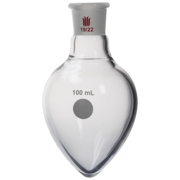 欣维尔 厚壁鸡心烧瓶梨形瓶高硼硅锥形样品瓶实验室高强度离心瓶旋蒸瓶种子瓶 磨口:19/22,100ml F329100L 