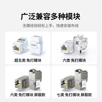 绿联网线网口网络面板 通用超五/六/七类模块加厚86型面板 适用电话电脑房间网络插座 双口1个装 80182 绿联网线网口网络面板 通用超五/六/七类模块加厚86型面板 适用电话电脑房间网络插座 双口1个装 80182