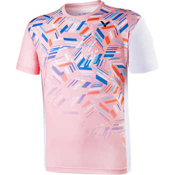 VICTOR威克多胜利羽毛球服透气快干男款T恤 T-25001TD  粉色 L 