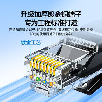 山泽 六类网线 3米千兆高速网络宽带线6类工程家用电脑路由器2.5g监控CAT6成品跳线带双接头黑色WD6030 山泽 六类网线 3米千兆高速网络宽带线6类工程家用电脑路由器2.5g监控CAT6成品跳线带双接头黑色WD6030