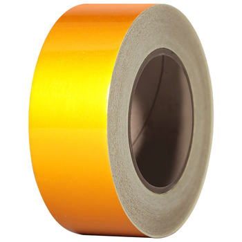优匠 反光贴黄色安全警示胶带 PET地标线胶带车间地面划线警戒隔离标识贴无痕宽胶布 5cm*46米*1卷