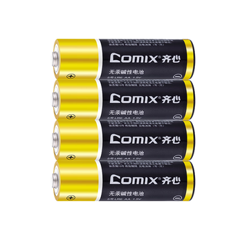 齐心（COMIX）5号碱性电池 适用于儿童玩具/血压计/血糖仪/挂钟/键盘/遥控器等(4粒装)办公用品 C-504