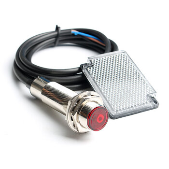 瀚时恒业 激光反馈反射式光电开关感应传感器 E3FJ-R10P2距离10米反射板PNP常闭