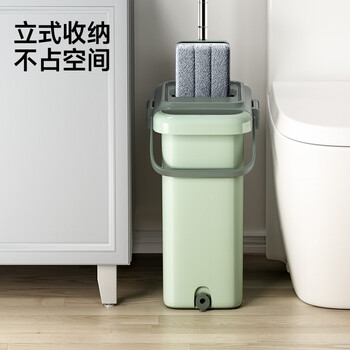 五月花平板拖把38CM2块布刮刮桶家用一拖净吸水拖把免手洗墩布神器 五月花平板拖把38CM2块布刮刮桶家用一拖净吸水拖把免手洗墩布神器
