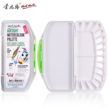 蒙玛特(Mont Marte)颜料调色盘18格 颜料盒水彩颜料调色板水粉绘画美术画画颜料盘 便携带盖调色盒MAPL0009 速写 马克笔绘画