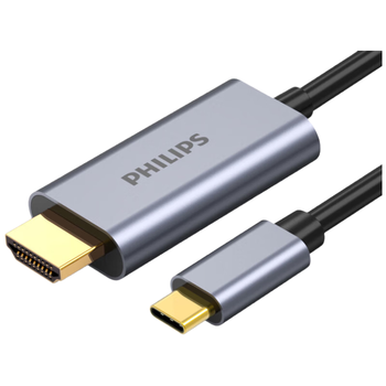 飞利浦Type-C转HDMI线雷电3/4转换器USB-C转接头扩展4K60/2K144Hz投屏适用笔记本电脑手机iPad平板1.5米