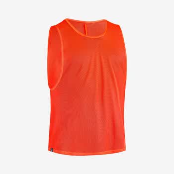 迪卡侬成年足球训练服拓展服团队分队背心橙色（新版无字母） 2652726