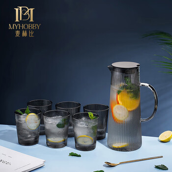 麦赫比Myhobby轻奢高档颜值家用耐高温高硼硅玻璃杯凉水壶套装客厅专用水杯带把