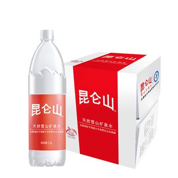 昆仑山饮用天然雪山矿泉水 含锶弱碱性 1.5L*6瓶 整箱装 高端矿泉水