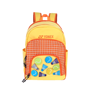 尤尼克斯（YONEX）羽毛球包青少年儿童时尚魔术贴双肩背包BA299CR黄橙