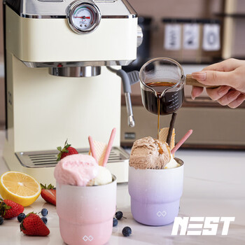 巢里迷你便携咖啡杯304不锈钢户外露营随行外带雪糕杯冰杯渐变紫