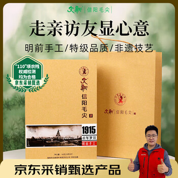 文新绿茶2025新茶1915信阳毛尖特级160g明前礼盒茶