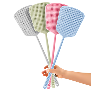 加品惠塑料苍蝇拍驱蚊拍家用灭蝇驱蟑螂拍蚊子3只装多色随机