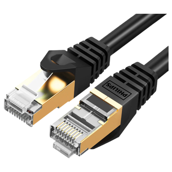 飞利浦七类网线万兆网络跳线CAT7类双屏蔽连接线适用万兆交换机连接千兆网络高清监控布线10米SWA1820/93