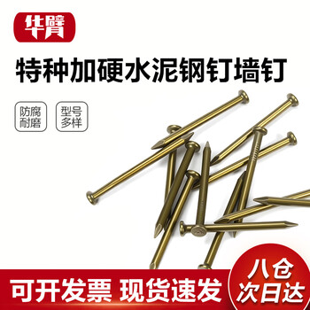 华臂 钉子水泥钉镀锌钢钉高强度墙钉混凝土木工钉子国标350g 水泥钢钉40mm（约130个）