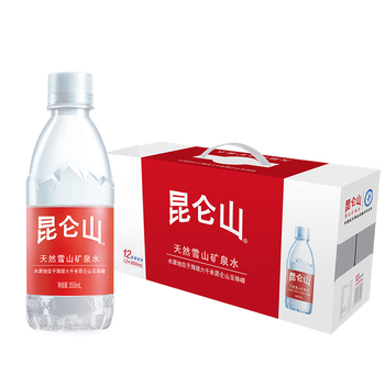 昆仑山饮用天然弱碱性矿泉水 350ml*24瓶 整箱装 高端矿泉水新包装