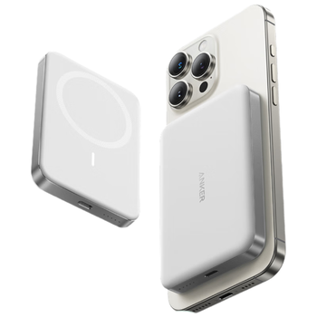 ANKER 安克【新3C认证可上飞机】超薄MagGo磁吸充电宝30W快充大容量10000毫安7.5W无线小巧便携苹果17白