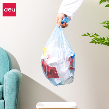得力（deli）5卷(150只)彩色办公生活垃圾袋加厚耐用无惧撕拉大容量垃圾处理收纳袋45*55cm 垃圾分类