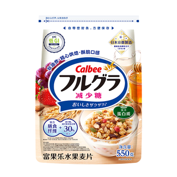 卡乐比（Calbee）低gi燕麦片 冷泡减糖水果麦片550g 非油炸 营养早餐代餐零食