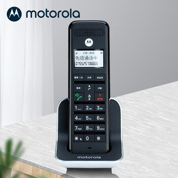 摩托罗拉（Motorola）数字无绳录音电话机无线子机 办公家用 通话录音 语音报号 可扩展子机C7001HC（黑色） 