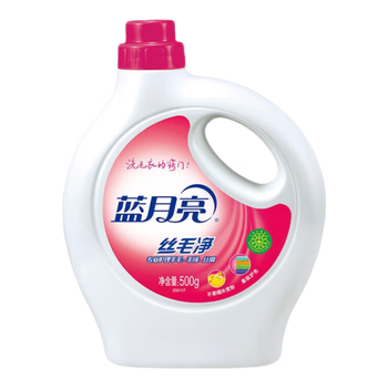 蓝月亮真丝洗涤剂桑蚕丝洗涤剂羊毛洗衣液 丝毛净500g瓶 不易缩水变形
