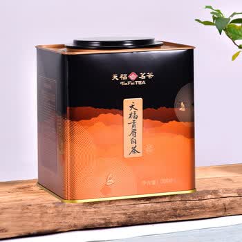 天福茗茶白茶 天福白茶 福鼎大铁罐白茶一级300g方形铁罐装茶叶送礼