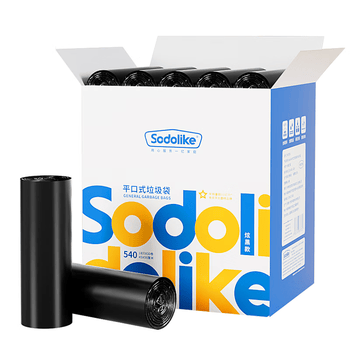 Sodolike尚岛平口垃圾袋黑色45*50cm540只双面1.7丝点断式家用中号
