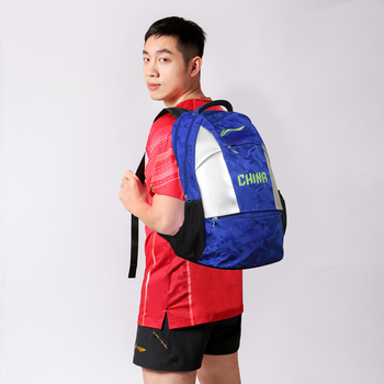 李宁（LI-NING）乒乓球包双肩背包国家队同款 乒乓球运动包ABST111蓝色