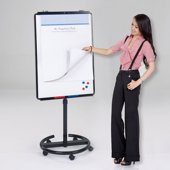 AUCS 70*100cm 移动挂纸白板写字板 办公教学会议白板支架式 黑色 1210002C