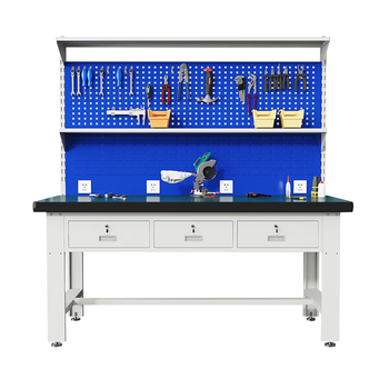 秦筑防静电工作台流水线检验桌车间重型维修操作台 1.5米平三抽双挂板