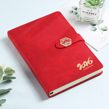 申士（SHEN SHI）【热门商品】2026年A5国风日程本笔记本子352页计划本工作效率手册记事本日记本可印LOGO C25大红